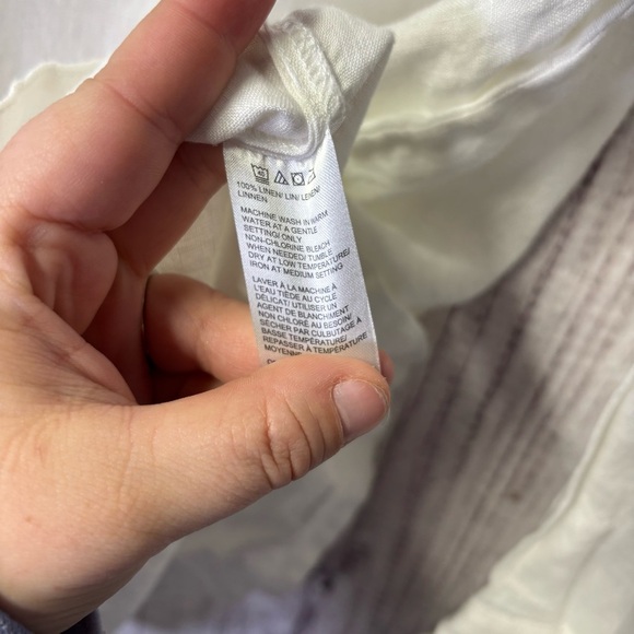 Saks Fifth Avenue Lightweight Long Sleeve 100% Linen Blouse Medium - Picture 5 of 5